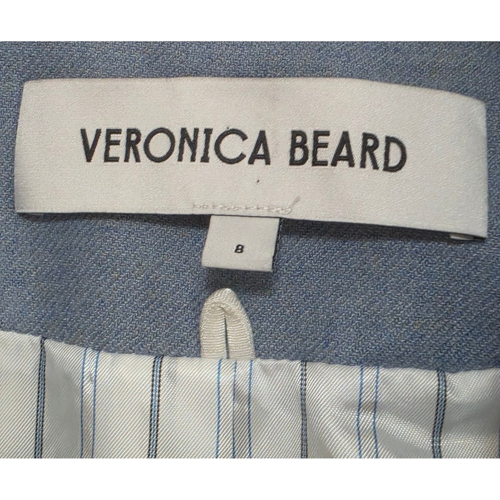 Veronica Beard Rickie Cropped Tailored Rickie Dickey Jacket Heather Smoke Blue 8 - Picture 13 of 16